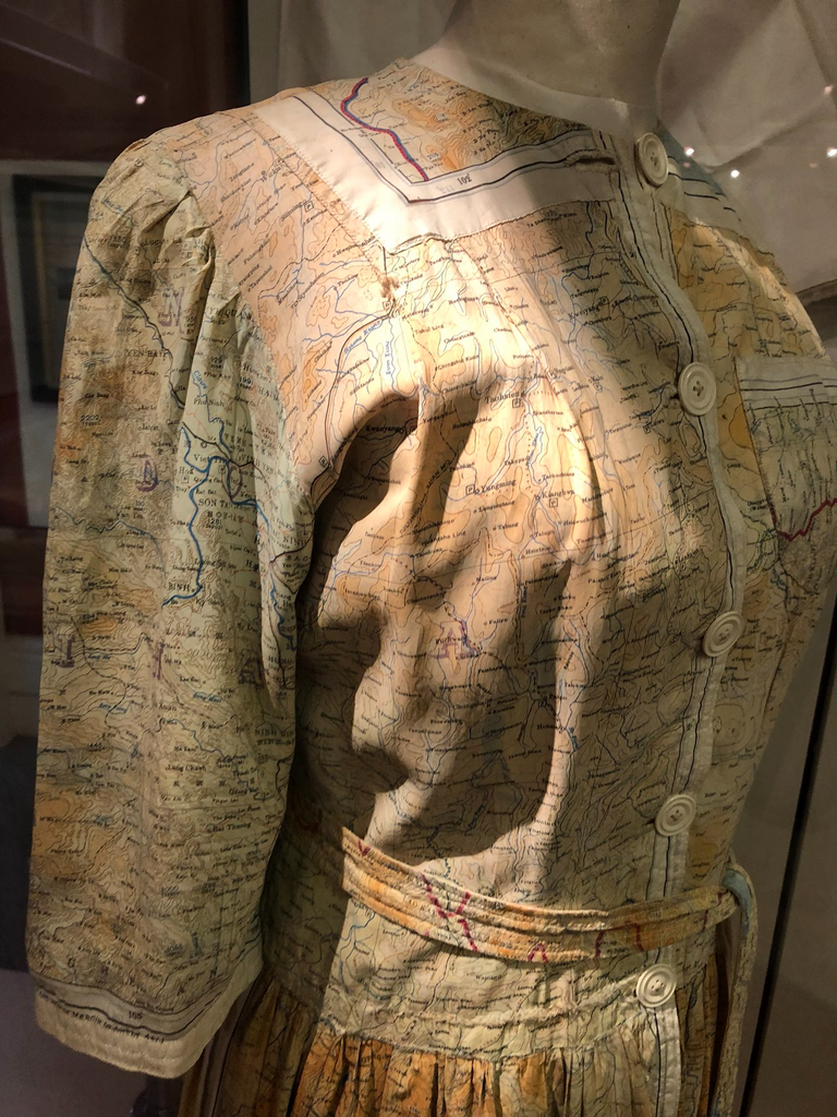 Vintage Dress made from used silk escape maps