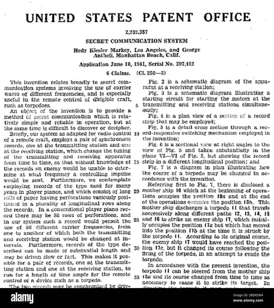 Hedy Lamarr Frequency Hopping Patent