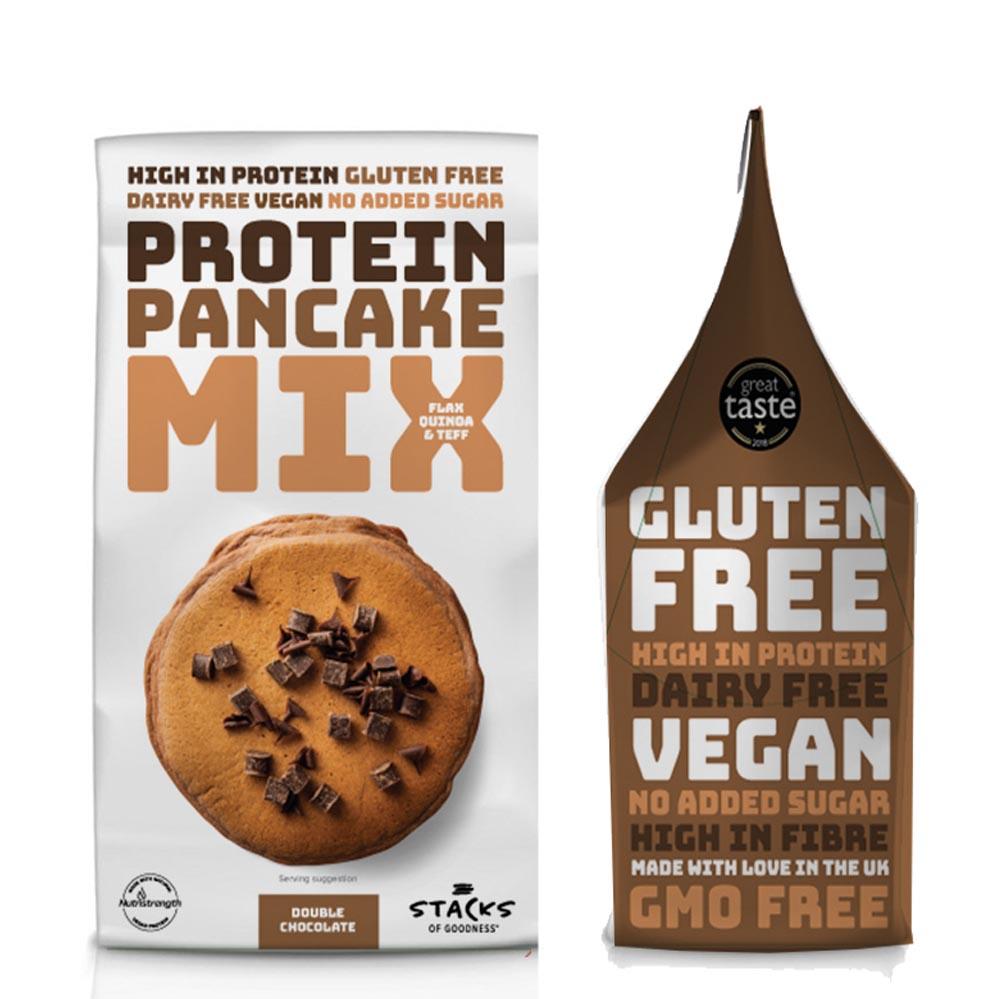 Stacks of Goodness Double Chocolate Protein Pancake Mix 200g – Sweetpea  Pantry