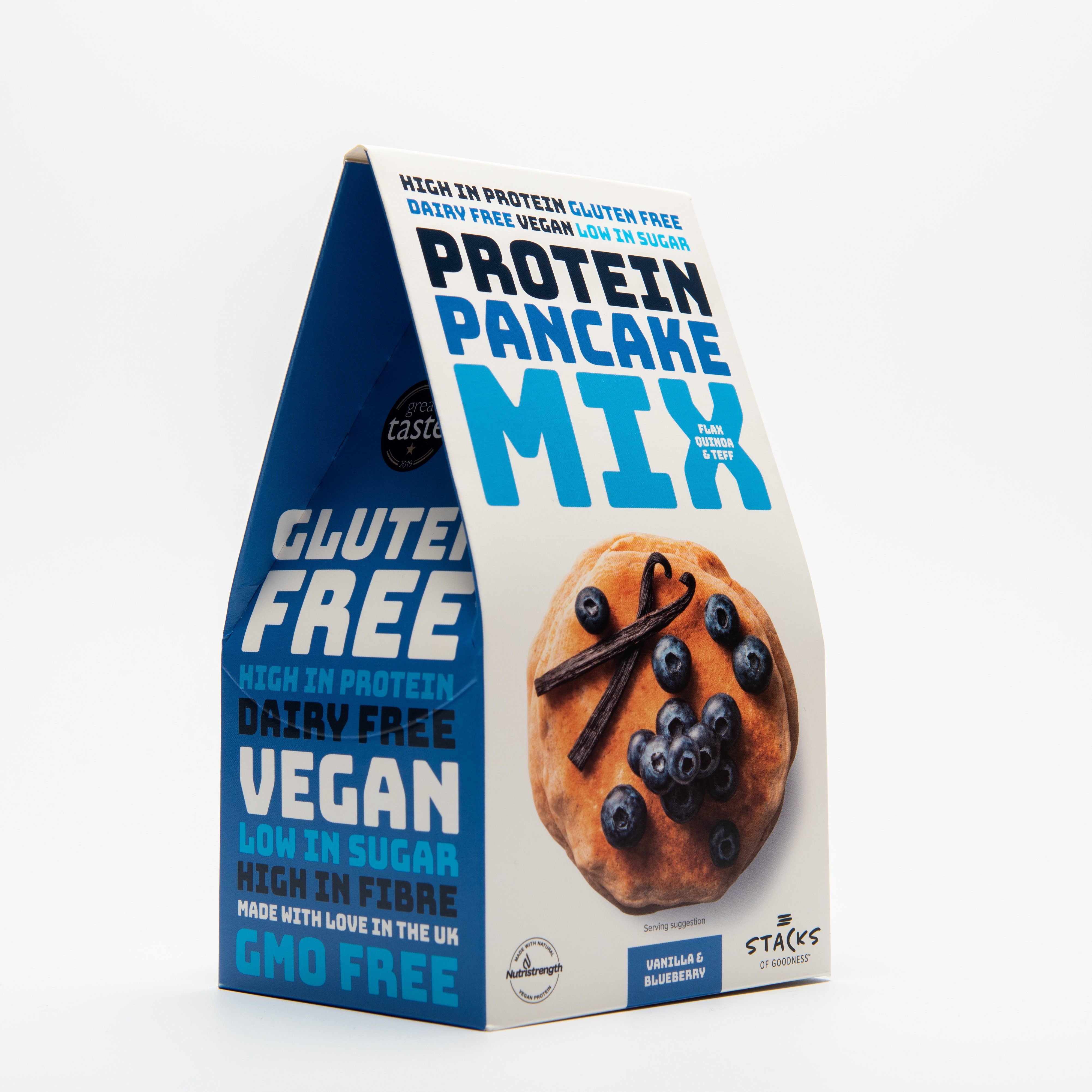 Stacks of Goodness Vanilla & Blueberry Protein Pancake Mix 200g – Sweetpea  Pantry