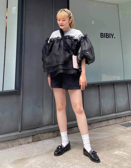 bibiy【完売人気商品】bibiy ANNA PUFF TOP グレー