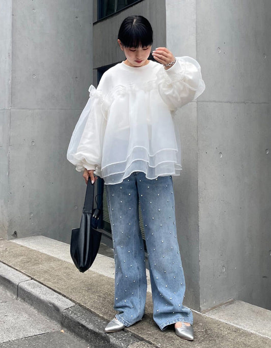 bibiy【完売人気商品】bibiy ANNA PUFF TOP グレー