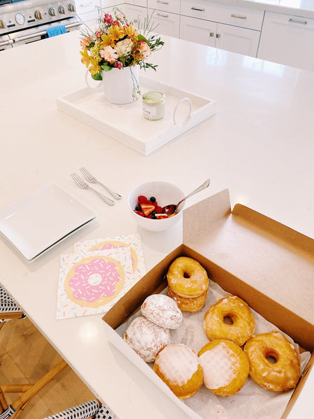 Donuts, coffee and fruit are the best brunching components!