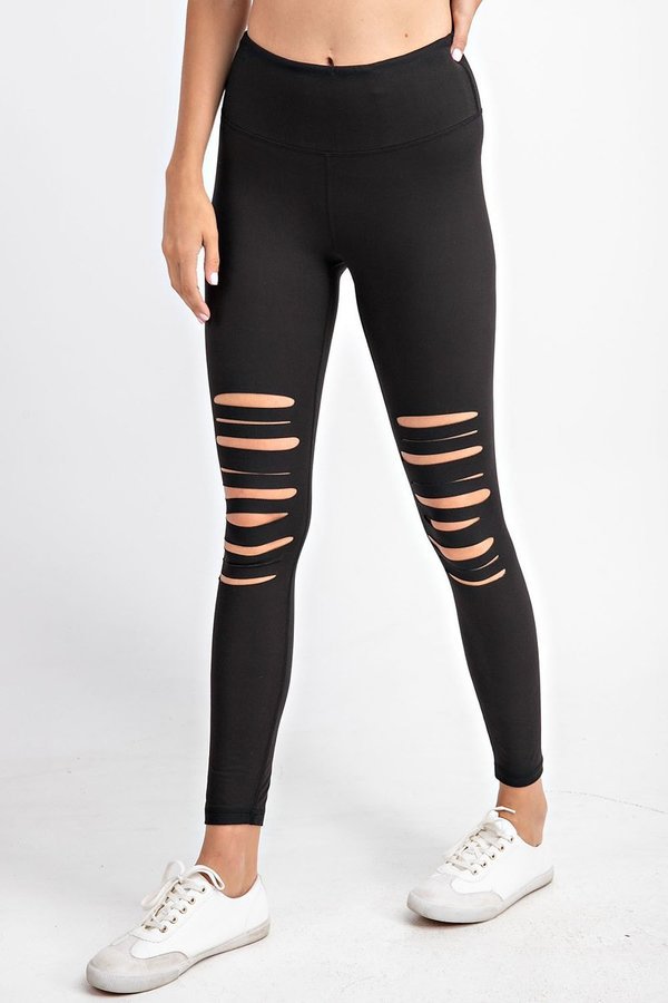 Rae Mode - nylon rib yoga leggings with side pockets 6215
