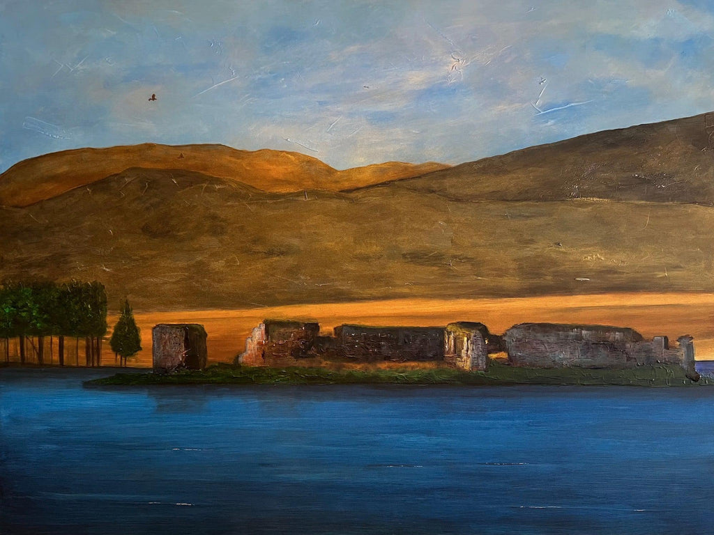 Lochindorb Castle Painting by Scottish Artist Kevin Hunter