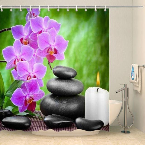 Rideau de douche zen orchidée