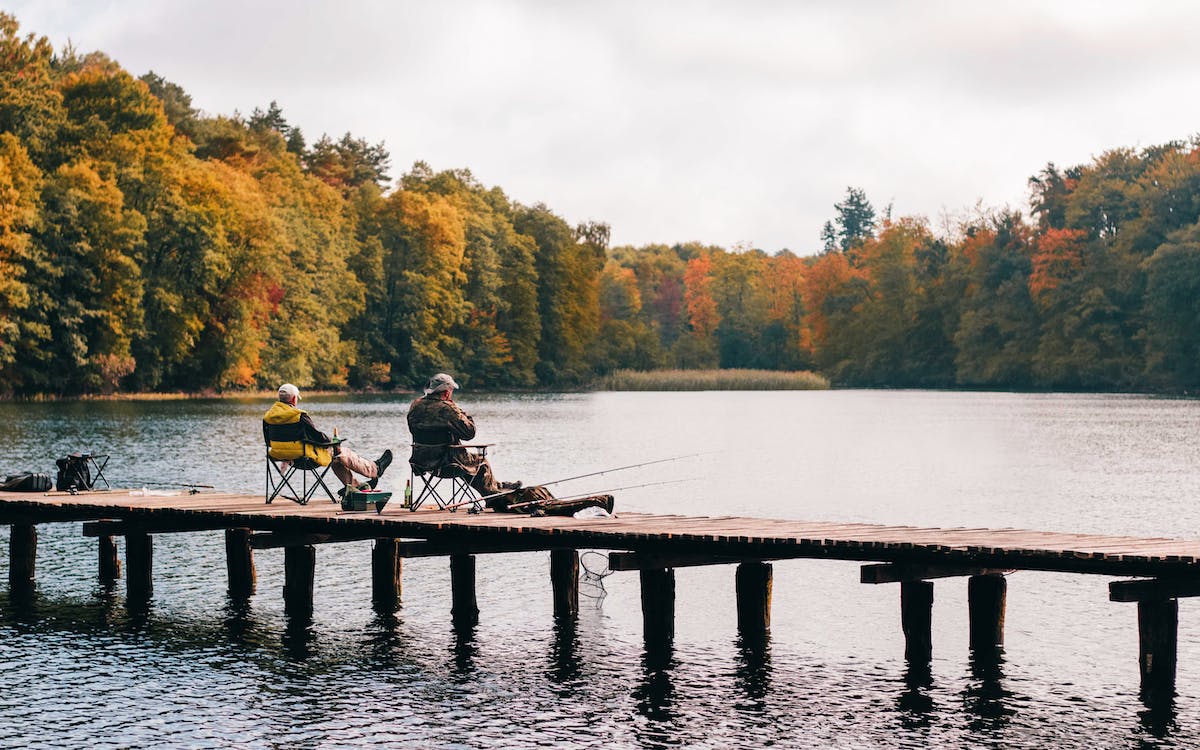 Two men fishing on a lake