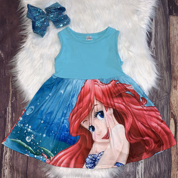 Printed Mid-Twirl Tank Dress Ariel