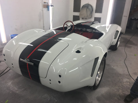 Fiberglass cobra back draft racing rapaired by Atomic