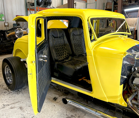 1933 Plymouth Hot Rod Interior right side open suicide door