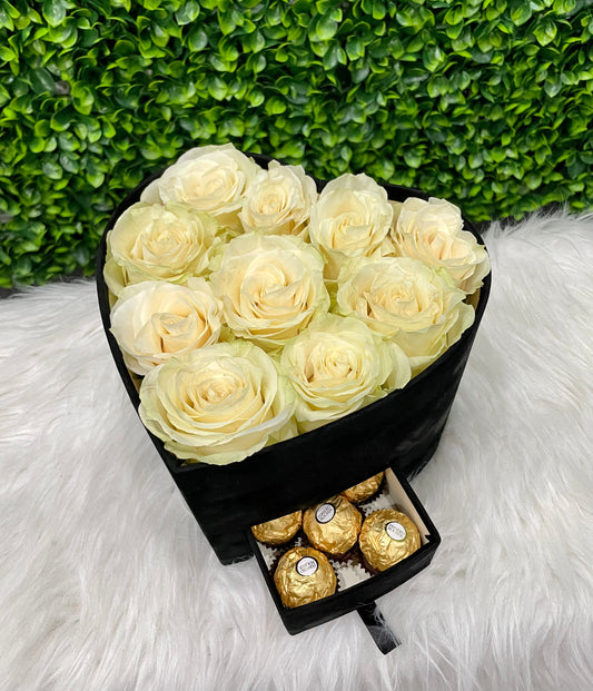 Roses with Chocolate Heart Center – Hermiston Floral Shop