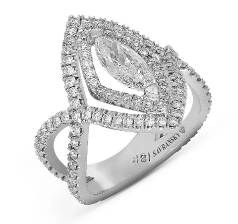 Elongated Marquise Cut Diamond Ring