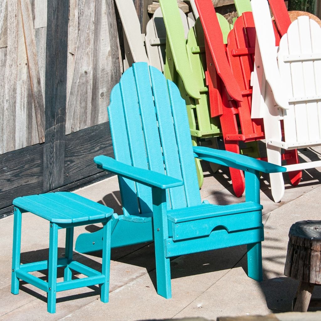 Classic Folding Adirondack Chair By ResinTeak   BlueAdirondackFoldingChair 