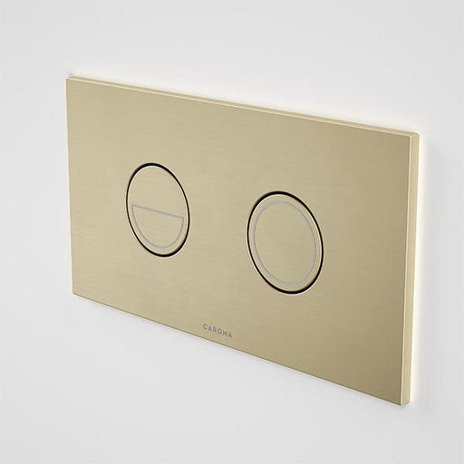 Caroma Invisi Series II Round Dual Flush Plate & Buttons - Brushed Brass-237088BB-Blue Leaf Bathware