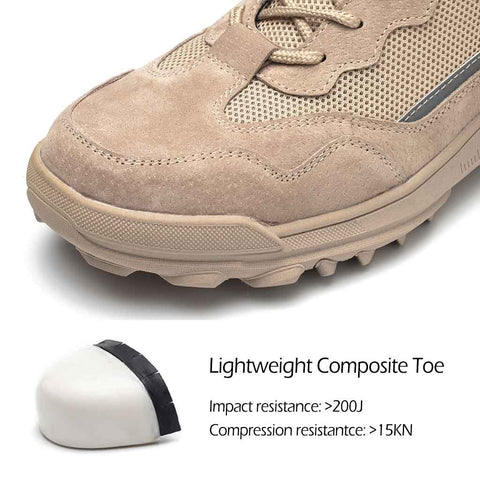 Composite toe work boots for woman