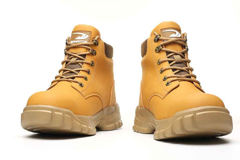 Women's Stylish Waterproof Steel Toe Work Boots Classic Yellow