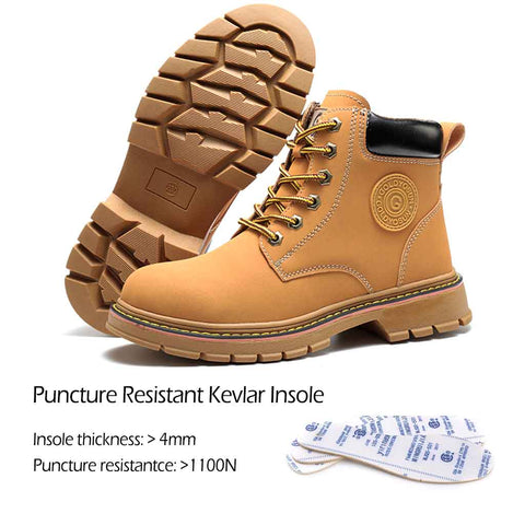 Women's Work Boots with Kevlar Insole for Puncture Resistant