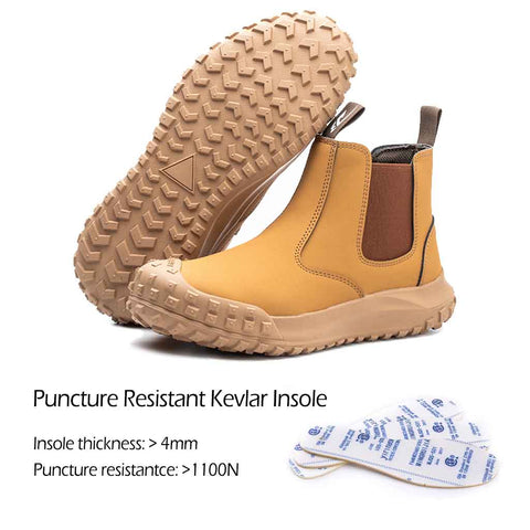 Kevlar Puncture Resistant Chelsea Work Boots for Woman