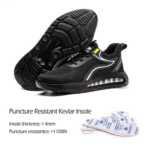 men's steel toe work shoes with Kevlar puncture resistant midsole