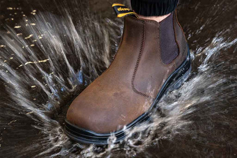 Men's Waterproof Work Boots Leather Upper