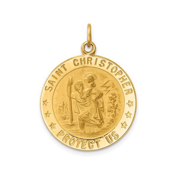 14K Yellow Gold (15mm) St. Michael Medallion Pendant – Boulevard