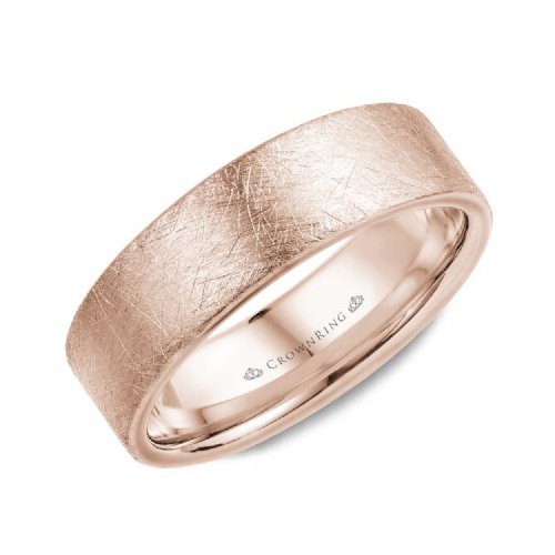 10K Rose Gold (8mm) Brushed Center Wedding Band – Boulevard Diamonds