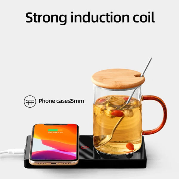 Multi-functional Mobile Phone Fast Charging Thermostatic Heating Coaster-Veeddydropshipping