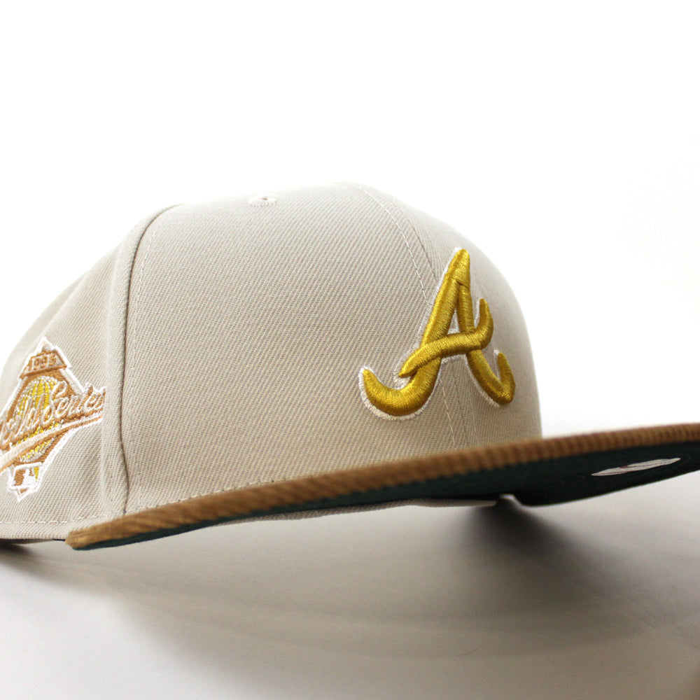 Los Angeles Dodgers New Era Corduroy Visor 59FIFTY Fitted Hat - Cream/Brown