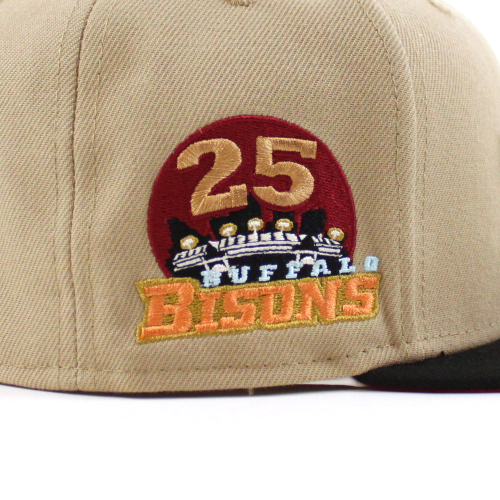 BUFFALO BISONS BISONS 25 Patch New Era 59Fifty Fitted Hat (CAMEL BLACK ...
