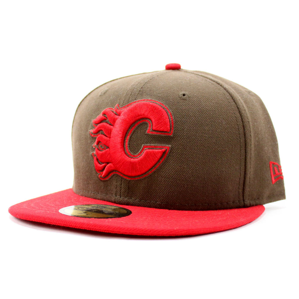 Calgary Flames New Era 59Fifty Fitted Hat (Brown Red) – ECAPCITY