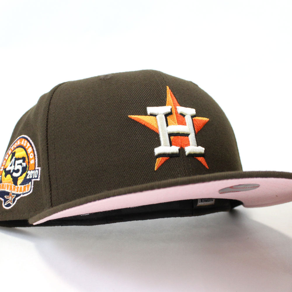 Houston Astros 45TH ANNIVERSARY New Era 59Fifty Fitted Hat (Brown PINK