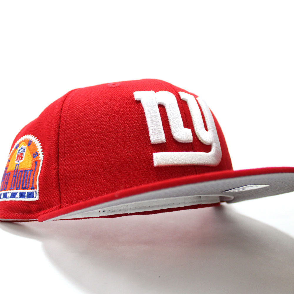 New York NY Giants WORD-KNOCK Royal-Red Fitted Hat