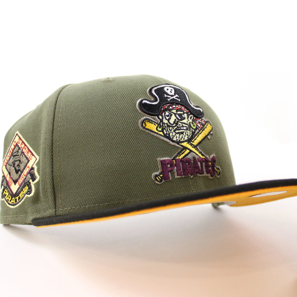 Pittsburgh Pirates Roberto Clemente 59FIFTY New Era Fitted Hat (drip Logo Camel Navy Gray Under BRIM) 7 5/8