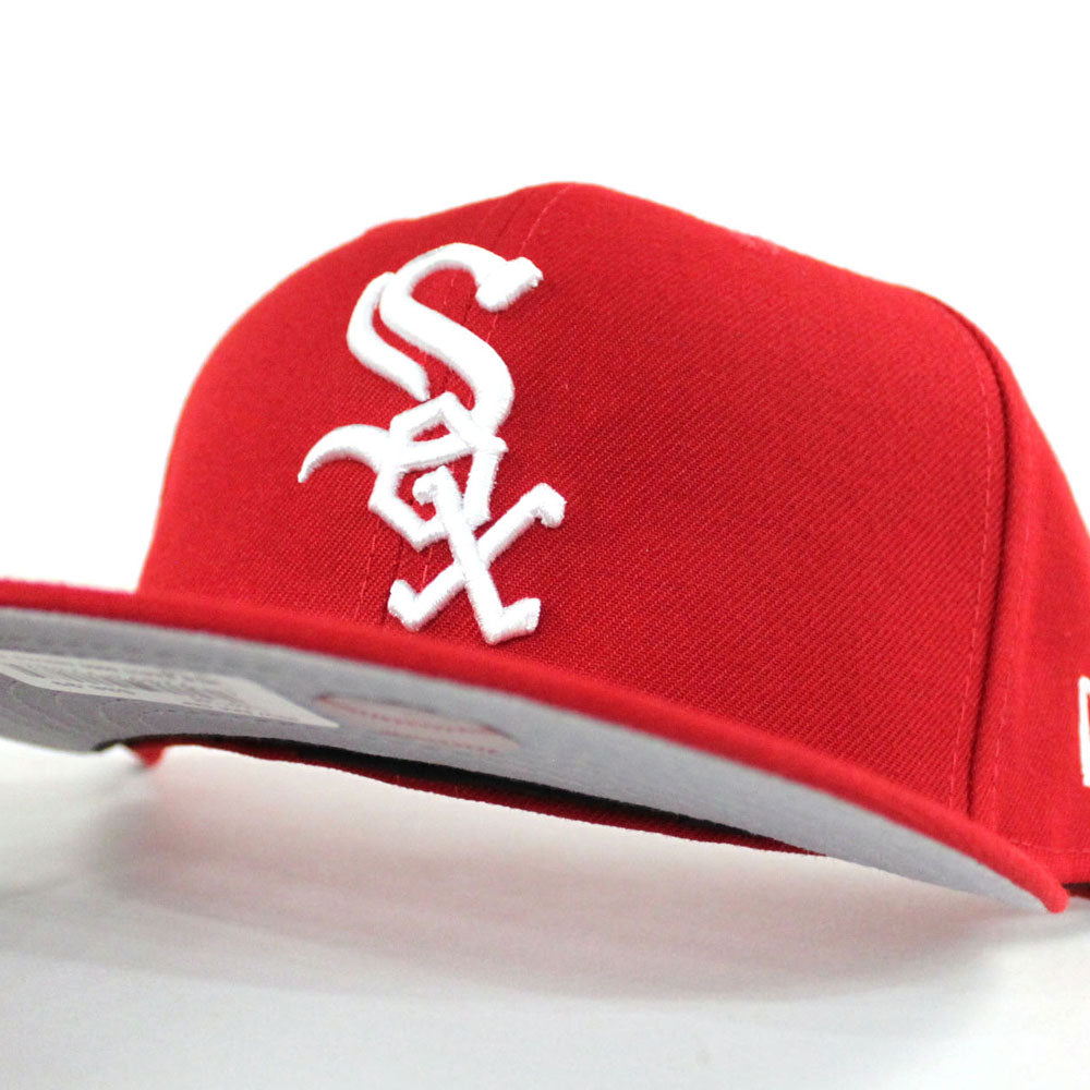 white sox fitted red brim