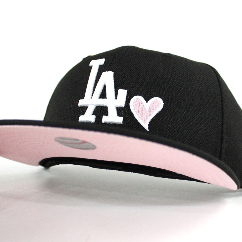 Love Los Angeles Dodgers New Era Fitted 59Fifty Hat (Black Pink Under