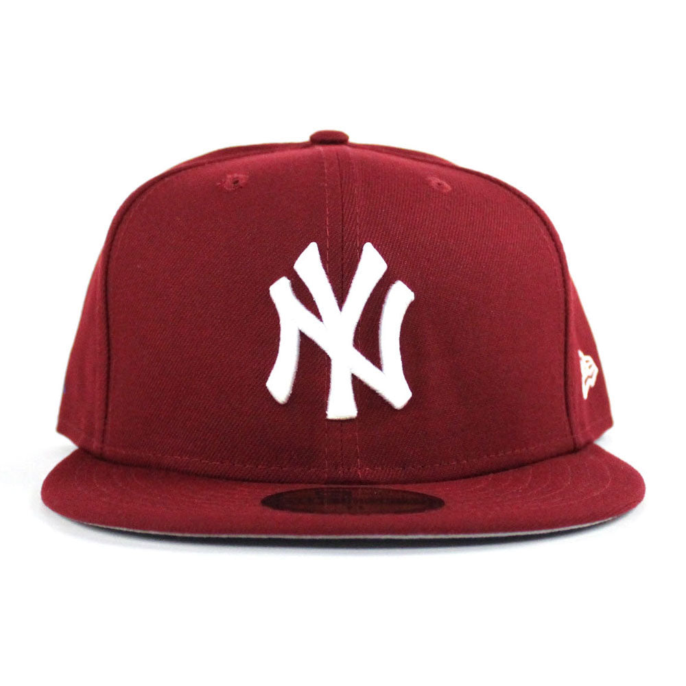 New York Yankees New Era 59Fifty Fitted Hat (Cardinal Gray Under Brim ...