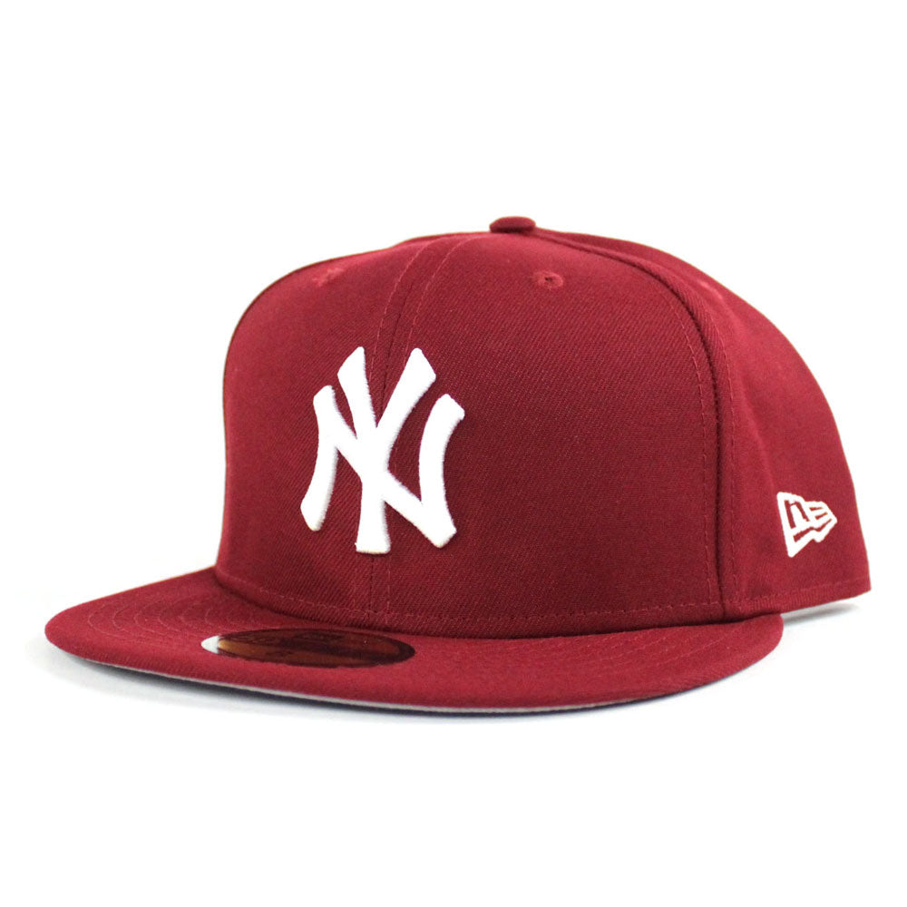 New York Yankees New Era 59Fifty Fitted Hat (Cardinal Gray Under Brim ...