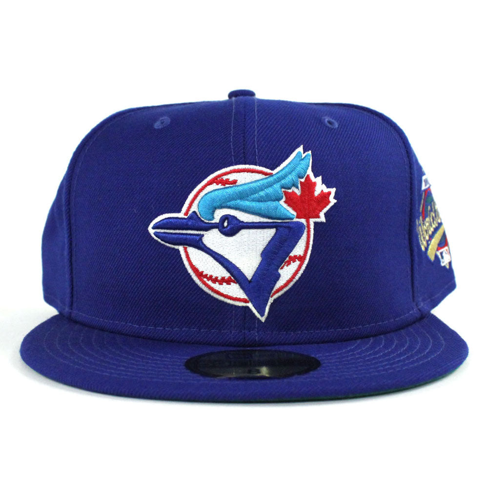 Toronto Blue Jays 1993 World Series 59fifty New Era Fitted Hats Blue Green Under Brim Bluejays 5950 Caps Retro New Era Fitteds Ecapcity
