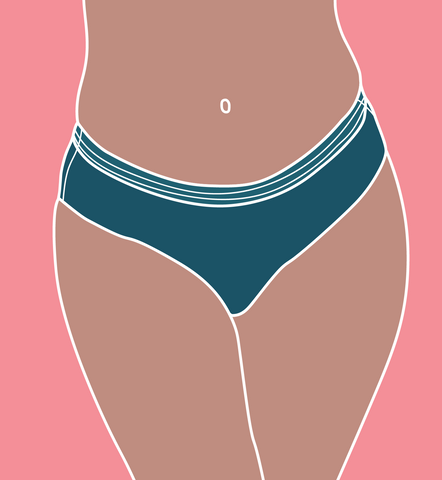Pantalon menstruel de style bikini vu de face.