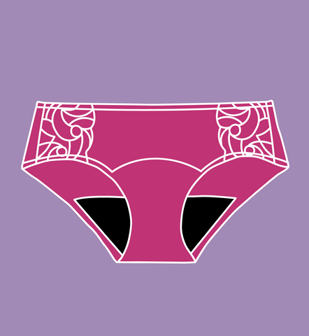 Illustration d'un pantalon menstruel de style Hipster.