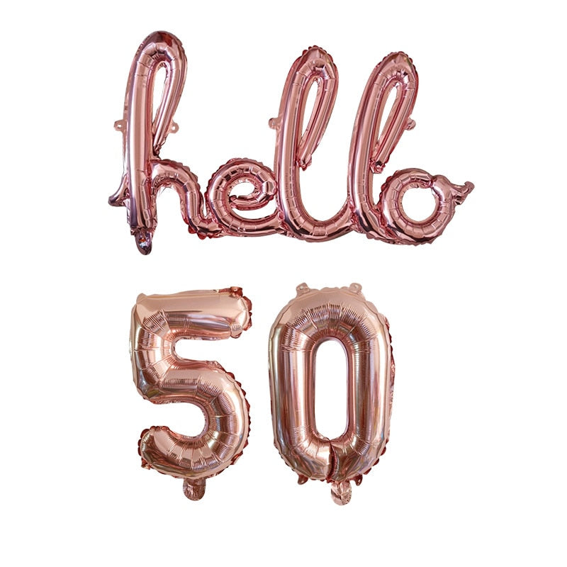 Rose Gold Hello 30 Baby Balloons number Balls Inflatable