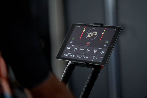 a close up of a smart device showing Wattbike’s pedalling analysis tool Polar View