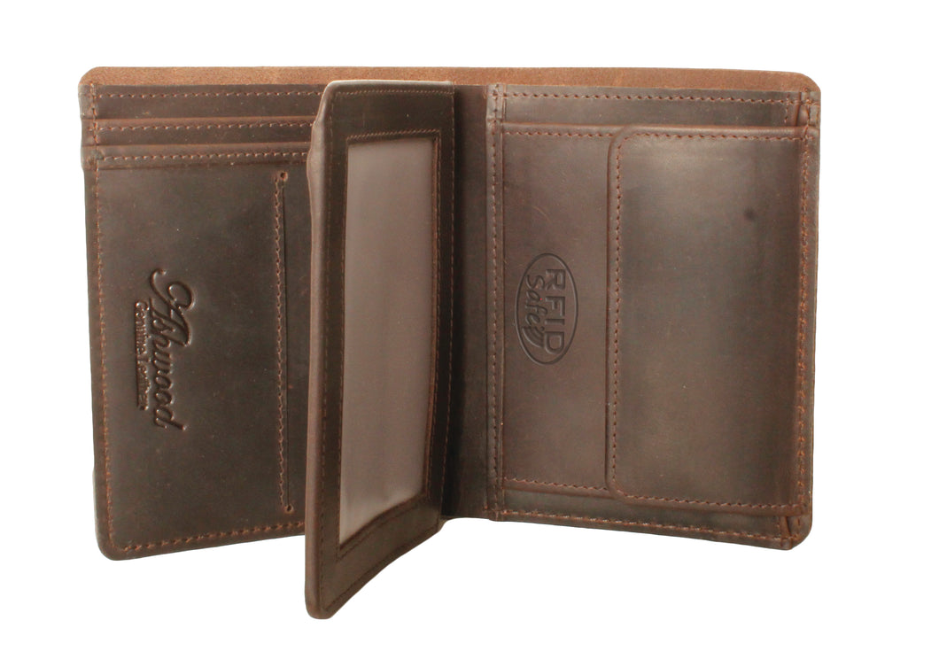 RFID Leather Wallet in Brown