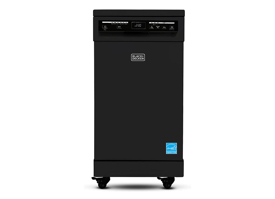 BLACK+DECKER 17.64-in Portable Freestanding Dishwasher (Black