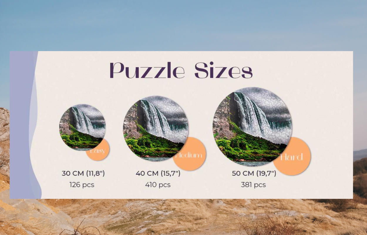 puzzles sizes 