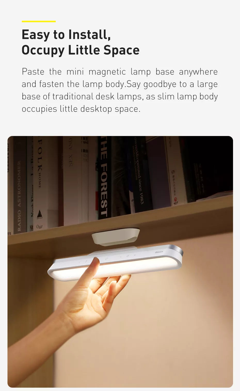 Baseus magnetic stepless dimming store desk lamp pro led white