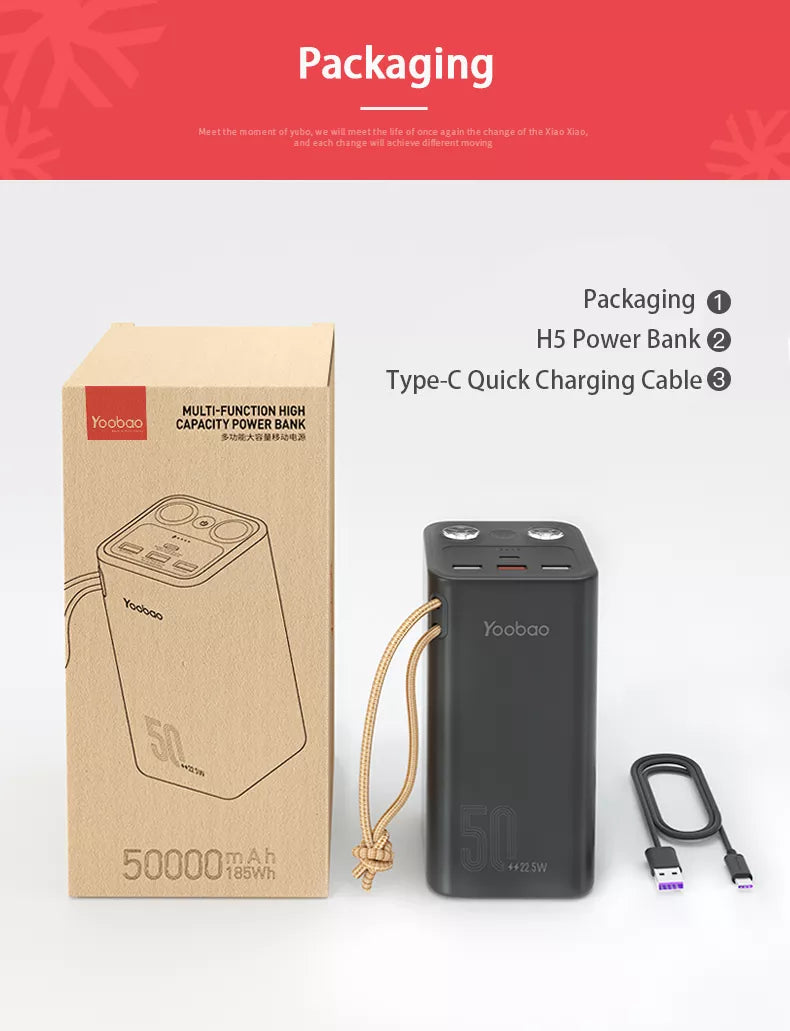 Pd 22.5W Fast Charger Container Power Bank 50000mAh High Capacity 50000mAh  Power Bank with LED Display - China Portable Power Bank and USB Power Bank  price