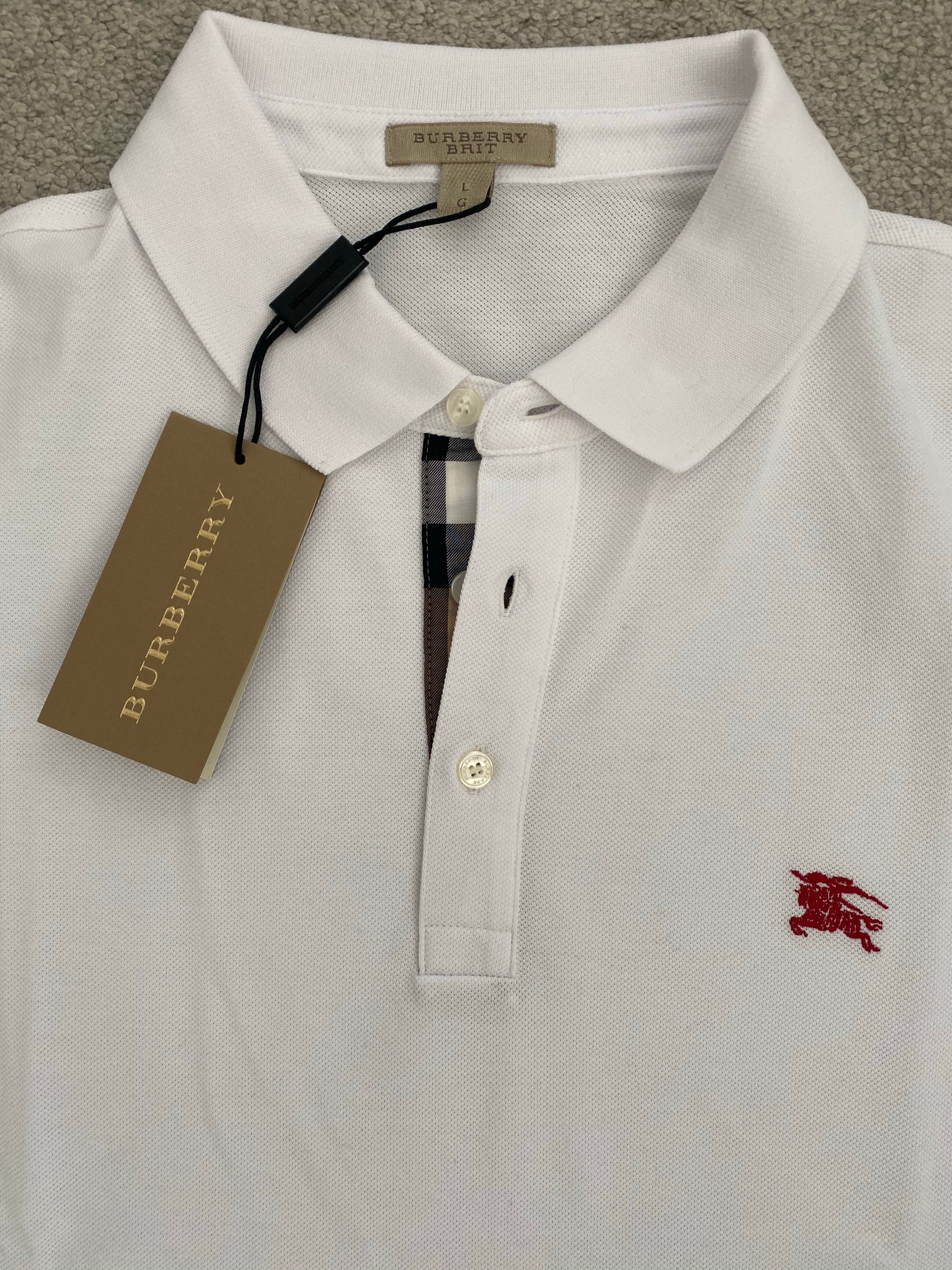 Burberry Classic Fit Logo Embroidered Polo White – Fashion Victim