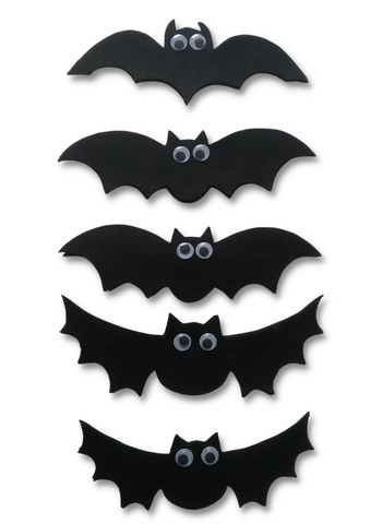 Five Black Bats - Halloween Felt Set Pattern - Published by Felt Board Magic