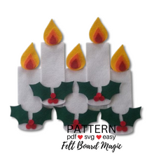 Load image into Gallery viewer, Five Christmas Candles Felt Set Pattern
